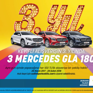 Keyifli Alışverişin 3. Yılında 3 Mercedes GLA 180